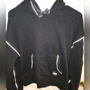 DKNY Womens M Black Hoodie with Reflective Details